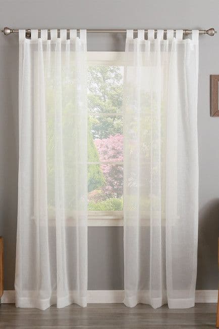 White Sheer Tab Top Curtains