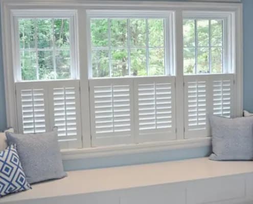 White wooden shutters