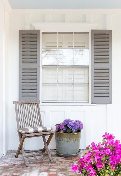grey window shutters