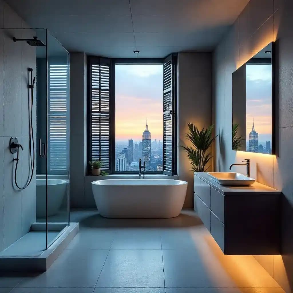 bathroom window shutters