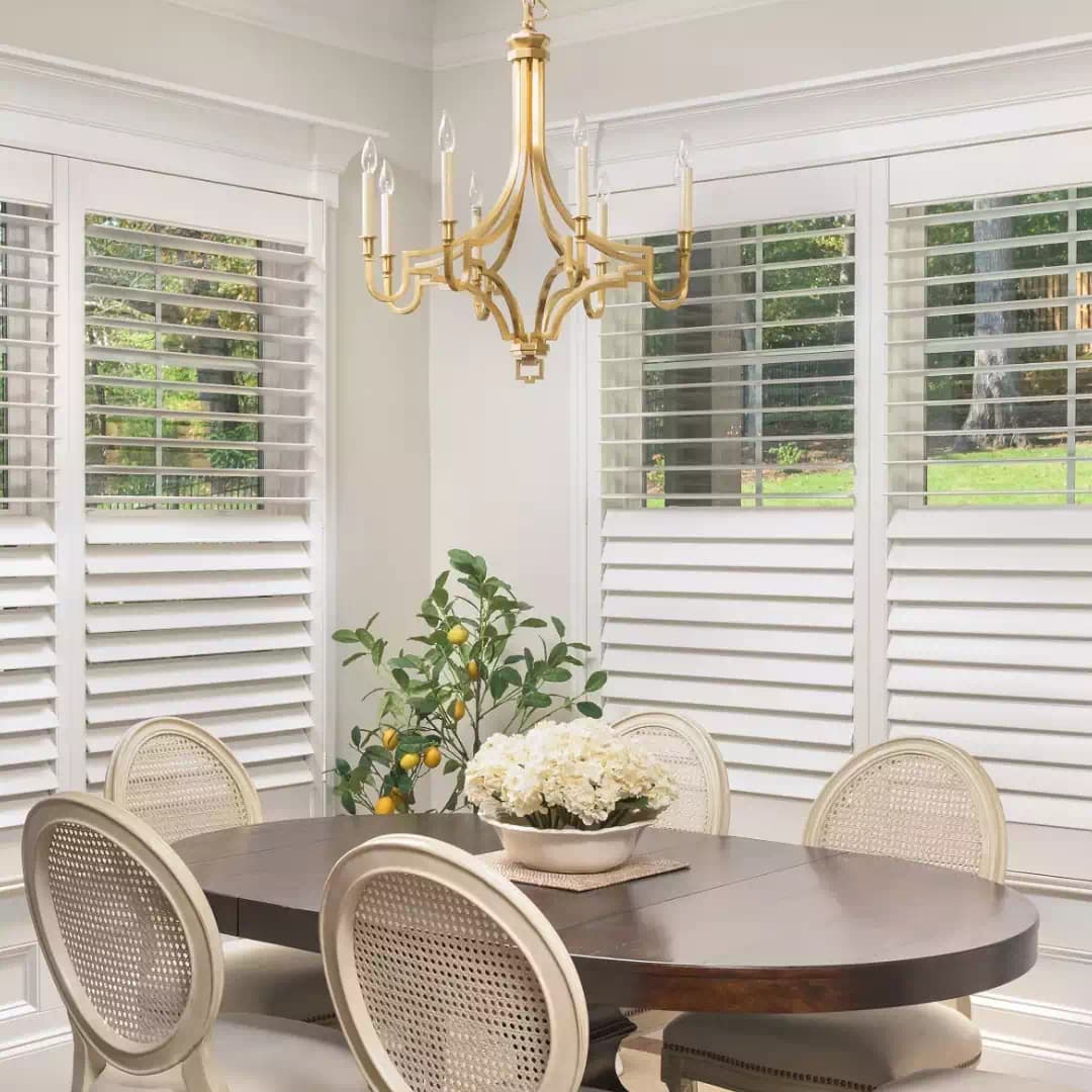 Dining room plantation shutters