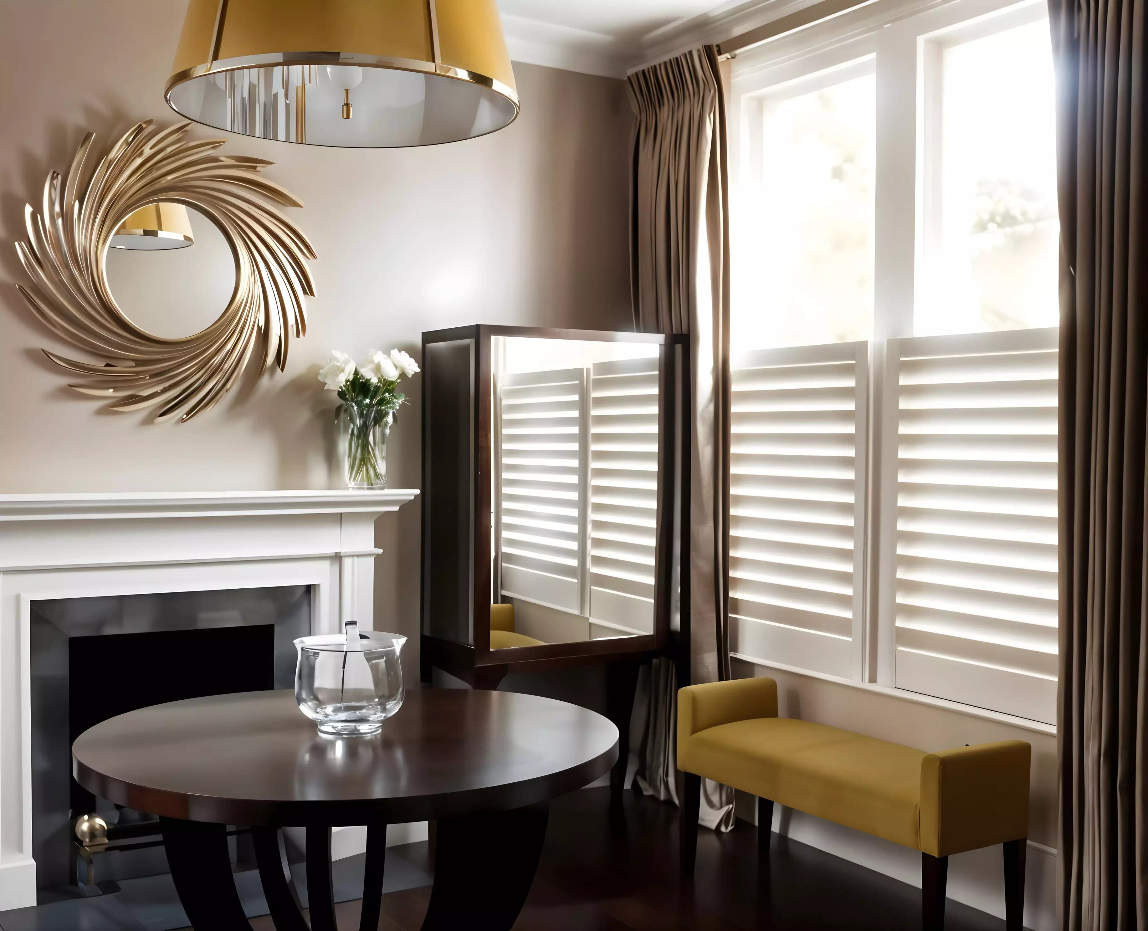 living room plantation shutters