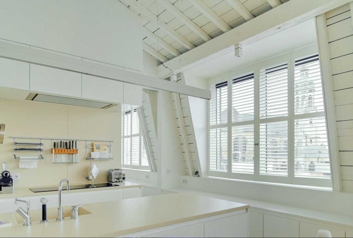 Bay Window Shutters Option For Kitchen