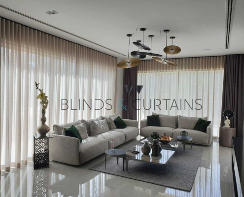 Installed Living Room Curtains Dubai