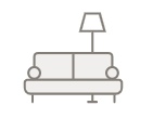 living room curtains icon